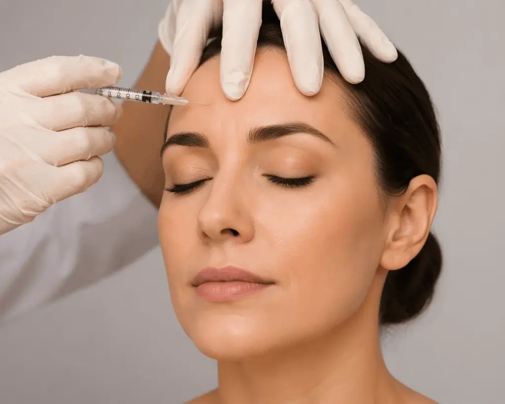 Client receiving Botox injection in Hillsdale, NJ at Flawless Aesthetics