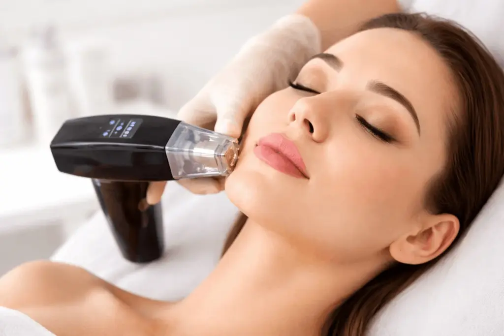 Client receiving laser treatments in Hillsdale, NJ