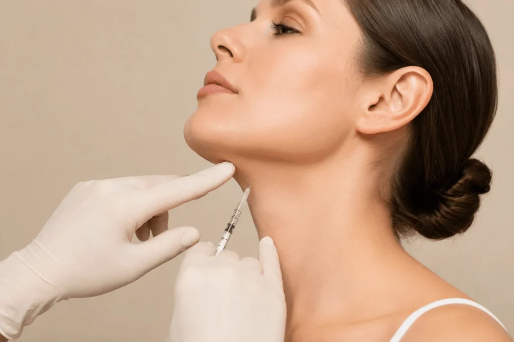 Women Receiving Kybella Injections for double chin fat